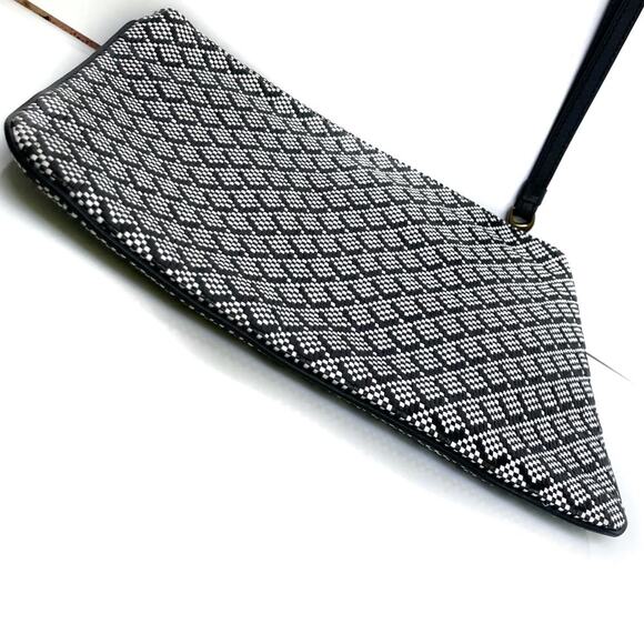 Ralph Lauren Black & White Woven Clutch Wristlet Organizer Pouch | Designer Gift - Picture 8 of 11